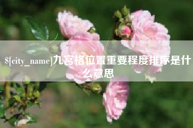 聊城九宫格位置重要程度排序是什么意思