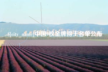 聊城中国9枚金牌得主名单公布