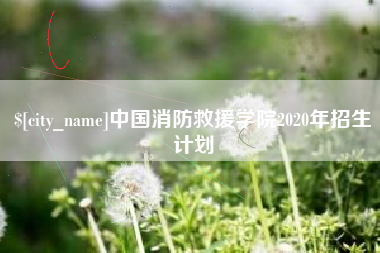 聊城中国消防救援学院2020年招生计划
