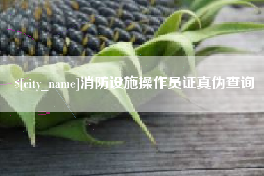 聊城消防设施操作员证真伪查询