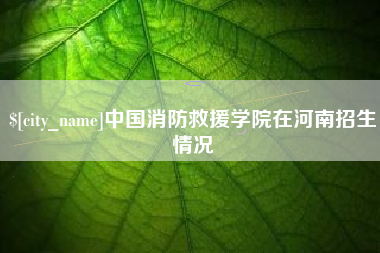 聊城中国消防救援学院在河南招生情况