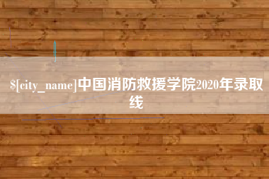 聊城中国消防救援学院2020年录取线