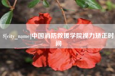 聊城中国消防救援学院视力矫正时间