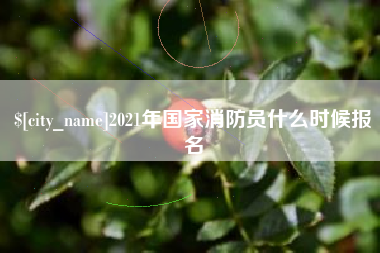 聊城2021年国家消防员什么时候报名